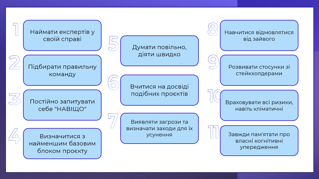 11 правил для лідерів проєкту